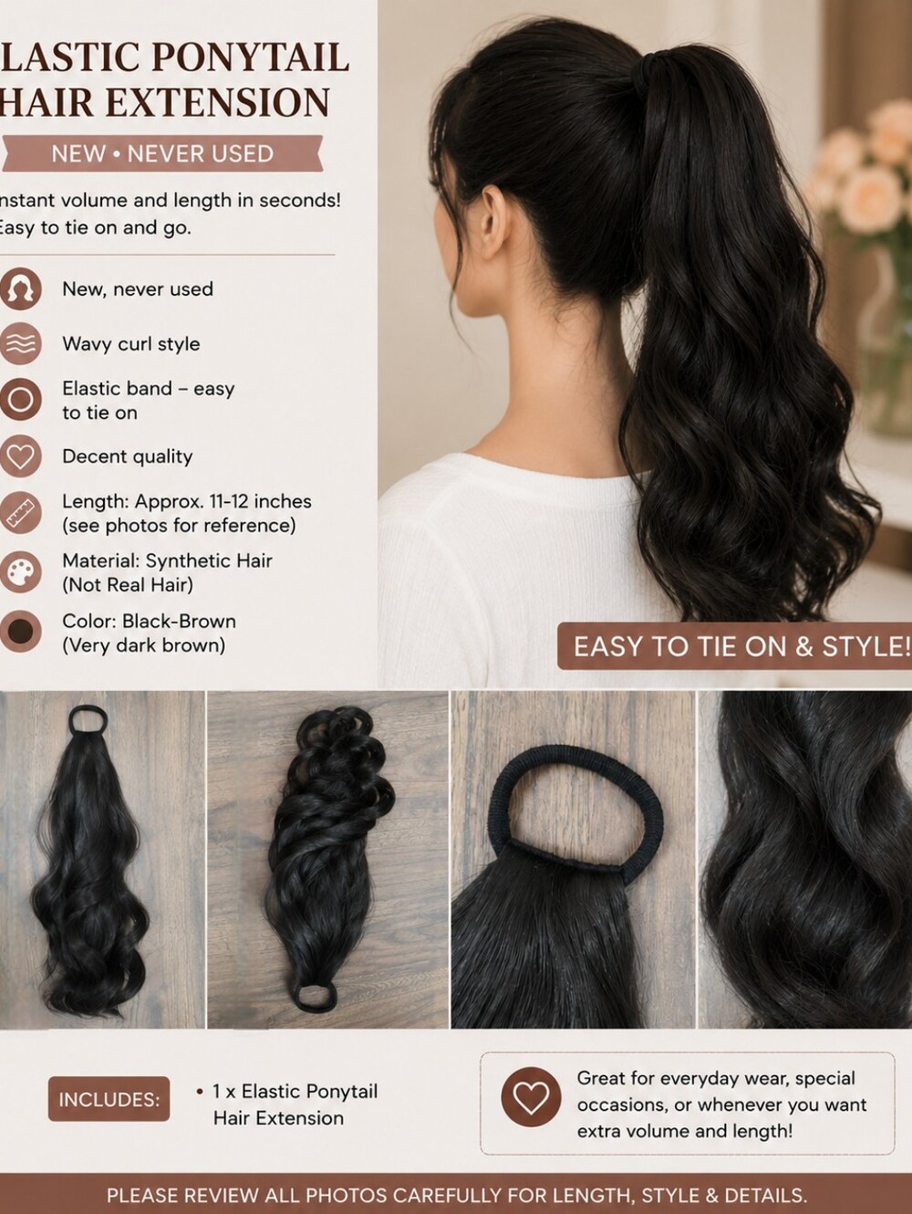NEW Elastic Ponytail Hair Extension